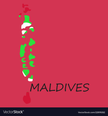 Republic of maldives flag asia world map vector image