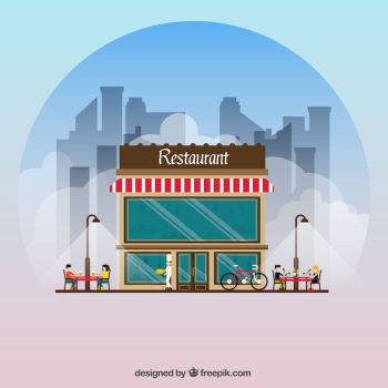 Restaurant facade background Restaurant facade background