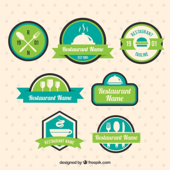 Restaurant logos, green colors