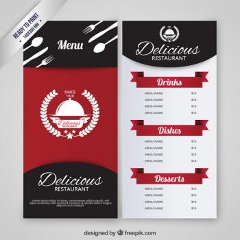 Restaurant menu template Free Vector Restaurant menu template Free Vector