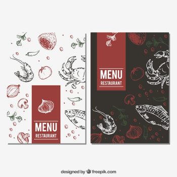 Restaurant menu with food sketches Restaurant menu with food sketches