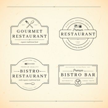 Restaurant retro logo set Free Vector Restaurant retro logo set Free Vector