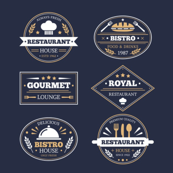 Restaurant vintage logo set Free Vector Restaurant vintage logo set Free Vector