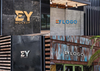 Restaurant Wall Logo Mockup