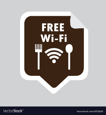Restaurant wifi logo vector image Restaurant wifi logo vector image