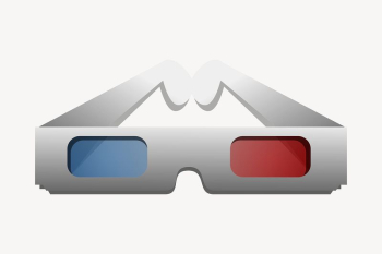 Retro 3D glasses sticker, entertainment | Free PSD - rawpixel