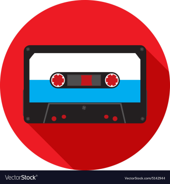 Retro analog audio cassette vector image Retro analog audio cassette vector image