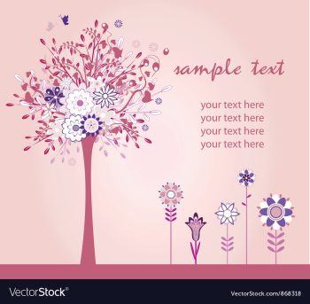 Retro background with tree vector image Retro background with tree vector image
