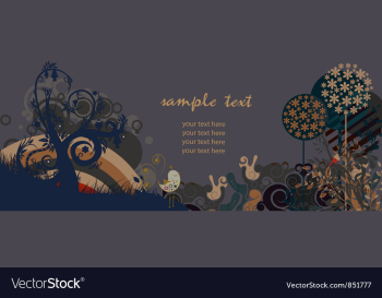 Retro banner with floral vector image