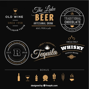 Retro beverage badges Retro beverage badges