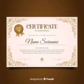 Retro certificate template