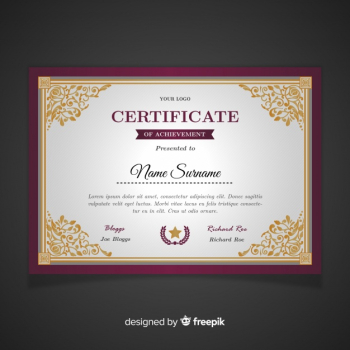 Retro certificate template