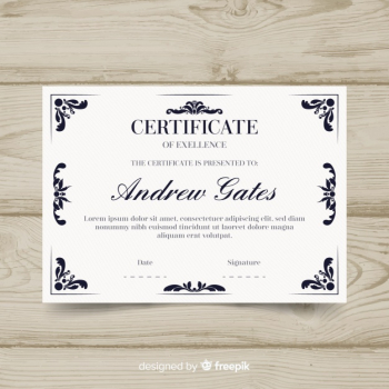 Retro certificate template
