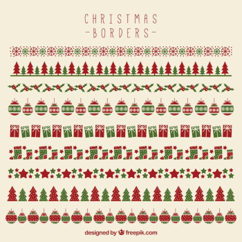 Retro christmas borders set Retro christmas borders set