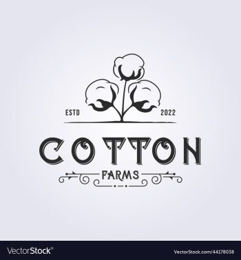 retro classic cotton farm logo