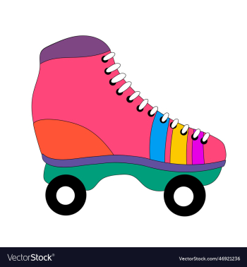 retro colorful roller skate shoe 90s and 80s style retro colorful roller skate shoe 90s and 80s style