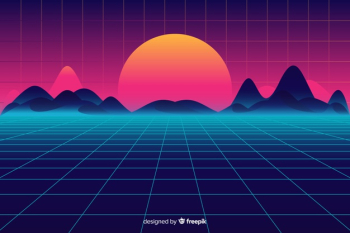 Retro futuristic sci-fi landscape background, purple color Free Vector Retro futuristic sci-fi landscape background, purple color Free Vector
