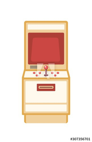 Retro game machine flat vector illustration Retro game machine flat vector illustration