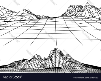 Retro grid rocks vector image Retro grid rocks vector image