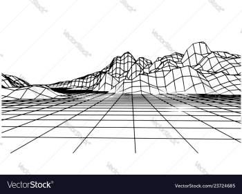Retro grid rocks vector image Retro grid rocks vector image