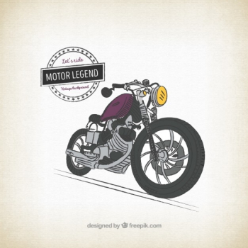Retro hand drawn bike background Retro hand drawn bike background