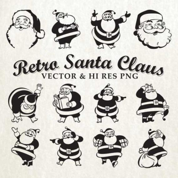 Retro Santa Claus Clipart Clip art Retro Christmas Xmas | PNGio