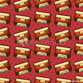 retro vintage cassette music record pattern vector illustration retro vintage cassette music record pattern vector illustration