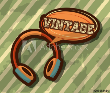 retro vintage headphones audio music vector illustration retro vintage headphones audio music vector illustration