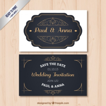 Retro wedding invitation