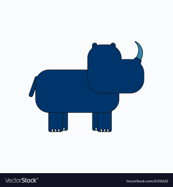 Rhino animal silhouette vector image Rhino animal silhouette vector image