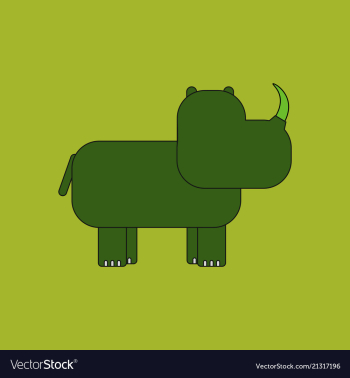 Rhino animal silhouette vector image Rhino animal silhouette vector image