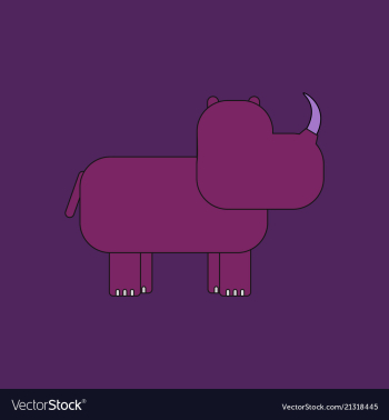 Rhino animal silhouette vector image Rhino animal silhouette vector image