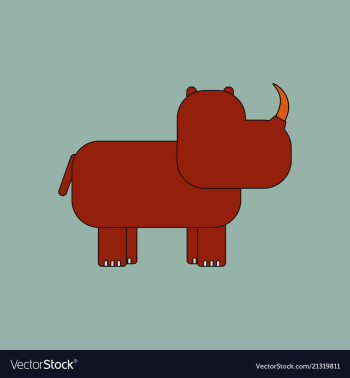 Rhino animal silhouette vector image Rhino animal silhouette vector image