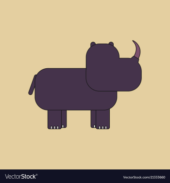 Rhino animal silhouette vector image Rhino animal silhouette vector image