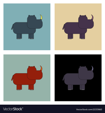 Rhino animal silhouette vector image Rhino animal silhouette vector image