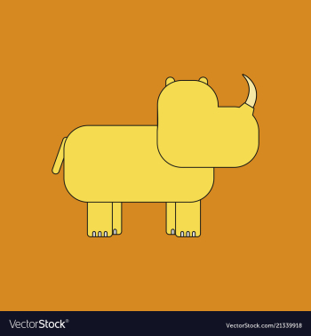 Rhino animal silhouette vector image Rhino animal silhouette vector image