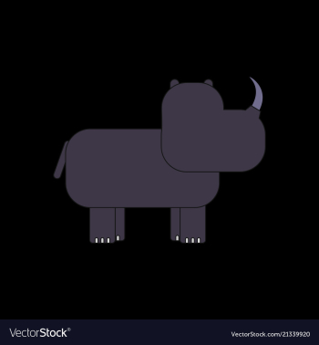 Rhino animal silhouette vector image Rhino animal silhouette vector image