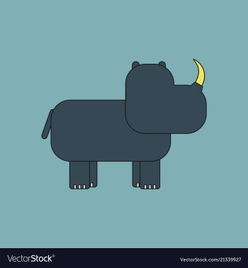 Rhino animal silhouette vector image Rhino animal silhouette vector image