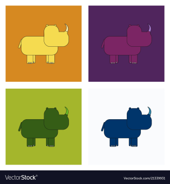Rhino animal silhouette vector image Rhino animal silhouette vector image