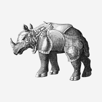 Rhinoceros armor clipart, vintage | Free Vector - rawpixel Rhinoceros armor clipart, vintage | Free Vector - rawpixel