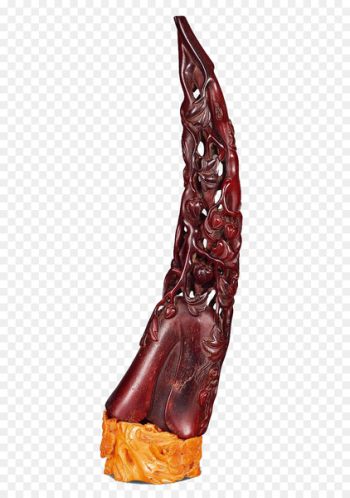 Rhinoceros Horn - Rhino horn cup carved peach grain Rhinoceros Horn - Rhino horn cup carved peach grain