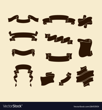 Ribbon banner set image vector image Ribbon banner set image vector image