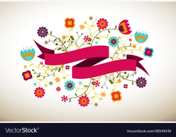 ribbon banner with flowers art downl