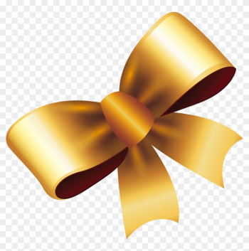 Ribbon Gold Gift - Golden Bow Ribbon Png