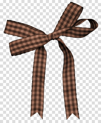 Ribbons, brown and black gingham bowtie transparent background PNG clipart