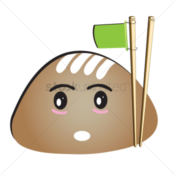 Riceball with chopstick Riceball with chopstick