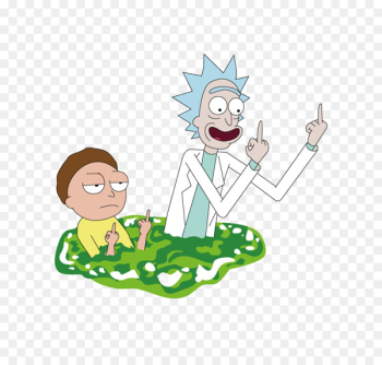 Rick Sanchez Morty Smith T-shirt Middle finger Canvas print - rick and morty 