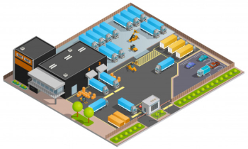 Road cargo transportation isometric illustration Road cargo transportation isometric illustration