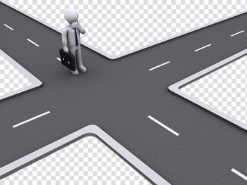 Road illustration, 3D computer graphics , Crossroads of business people transparent background PNG clipart