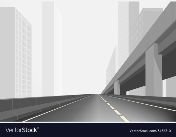 Road in a town vector image Road in a town vector image